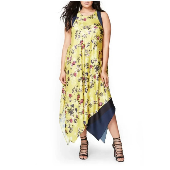 RACHEL Rachel Roy Scarf Print Maxi Dress curvy collection size 0X - Picture 1 of 8